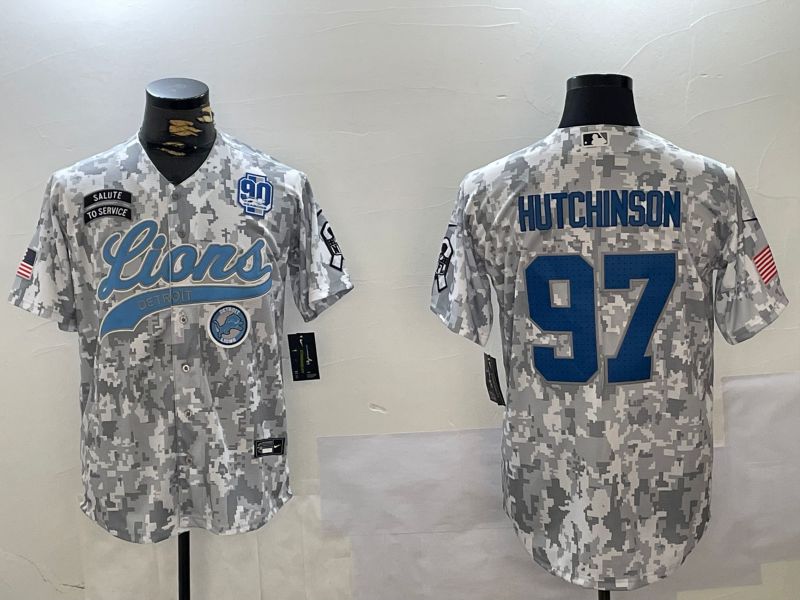 Men Detroit Lions #97 Hutchinson Nike Arctic Camo 2024 Salute to Service Limited NFL Jersey style 6